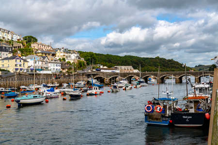 LOOE, Cornwall, England, UK - September 10 2018: Looe a very popular fishing port and Beach Holiday...