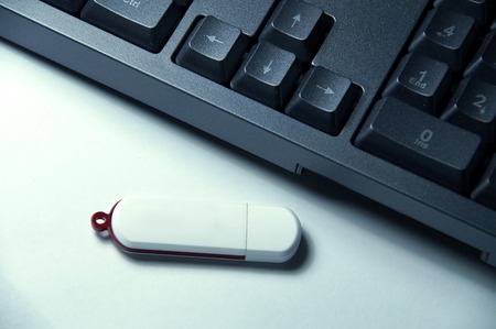 keyboard and mini usb storageの写真素材