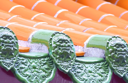 The decoration of the temple roof in Taiwan