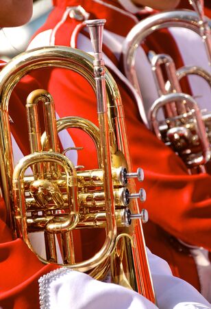 City parade closeup in the city squareの写真素材