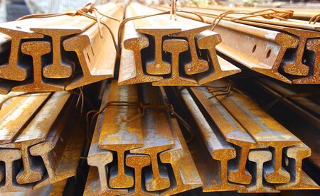 The piles of rail on a close viewの写真素材