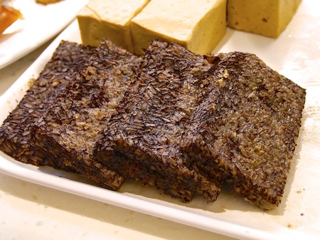 The close view of duck blood cake in Taiwanの写真素材