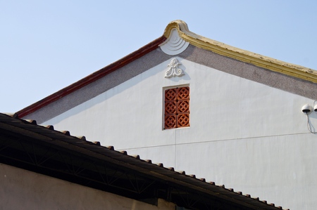 Traditional style of house with white wall in Taiwan