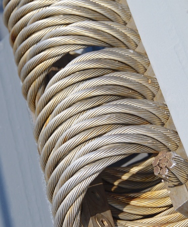 The close view of wire rope texture