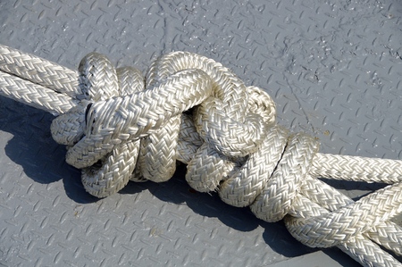 The close view of rope on deck