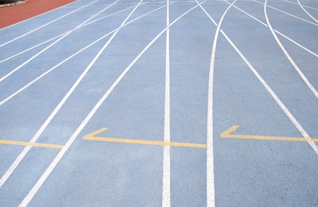 Starting lines on running track at playground