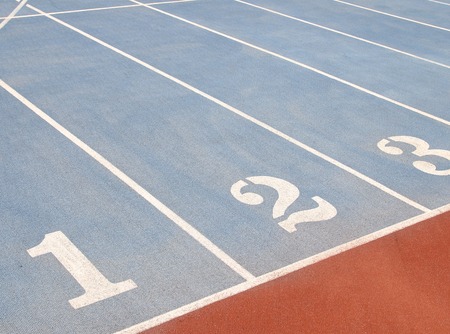 Starting lines on running track at playground