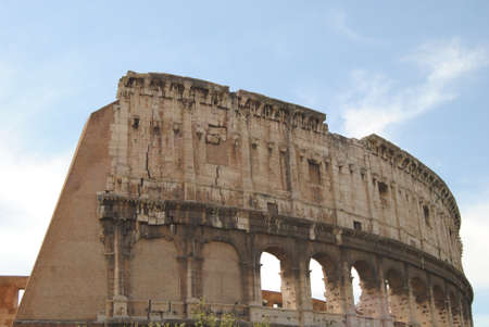 Broken wall of the Colosseum Romeの写真素材