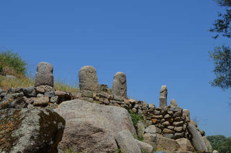 Menhirs in Filitosa  Corsicaの写真素材