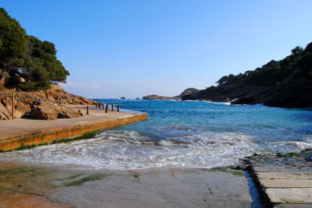 View of the beach of Begur  Costa Brava  Cataloniaの写真素材