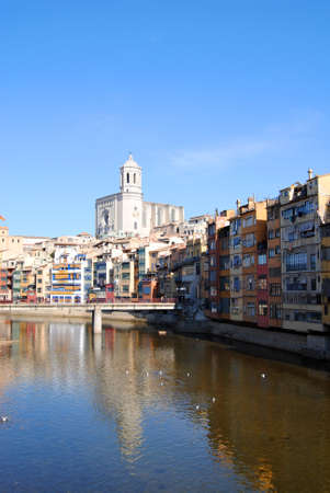 View of the city of Geronaのeditorial素材