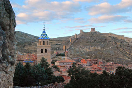 View of Albarracin village and its Wallsの写真素材