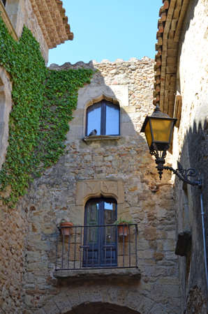 Stone wall of an old house in Palsのeditorial素材