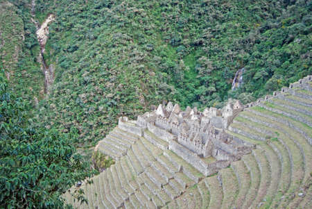 Traditional inca Houses in Machu Picchu  Peru の写真素材