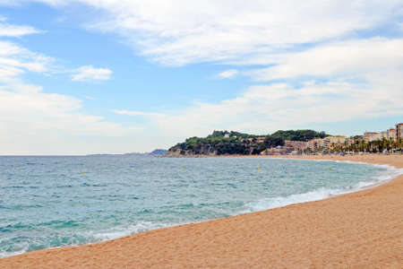 View of the town of Lloret de Mar Costa Bravaの写真素材