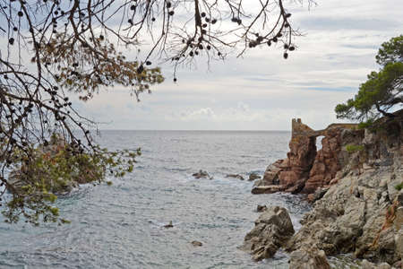 Ruins of the castle bridge of Lloret de Mar Costa Brava