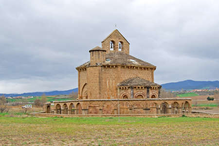 Santa Maria de Eunate Church  Navarreの写真素材
