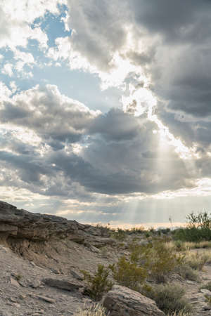 Sun Break through Clouds on Lost Mountain Trailの写真素材