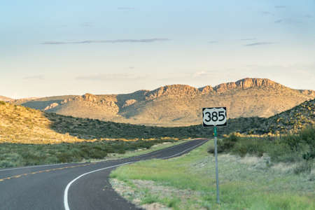 Hilly Road Driving Big Bend National Parkの写真素材