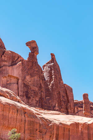 Nefertiti's Head on Courthouse Towers in Arches National Parkの写真素材