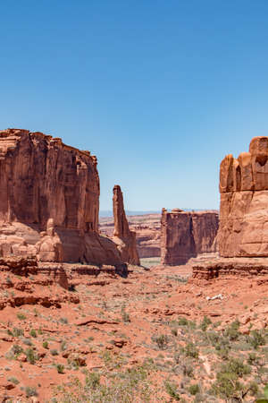Park Avenue Trail Start in Arches National Parkの写真素材