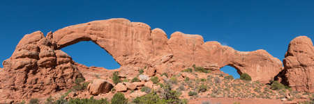 Trail to Windows Section in Arches National Parkの写真素材