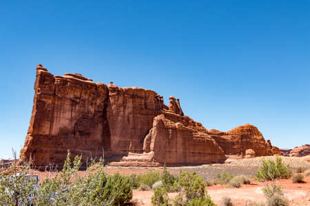Long View of Courthouse Towers in Arches National Parkの写真素材