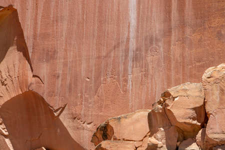 Close Up of Freemont Petroglyphの写真素材