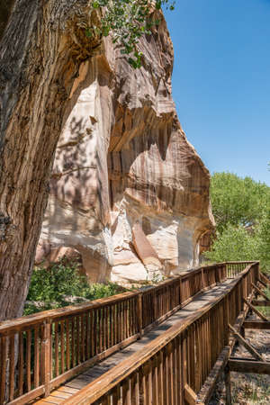 Boardwalk Along Freemont Petroglyphの写真素材