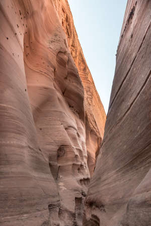 Looking Up from Zebra Slot Canyonの写真素材