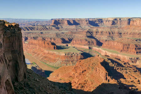 Elevated Morning Cliff View Blue Skyの写真素材
