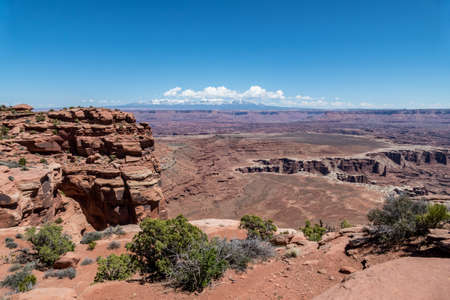 Landscape Distant Mountain View in Canyonlandsの写真素材
