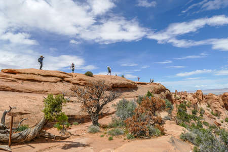 High Above the fin on Devils Garden Trailの写真素材