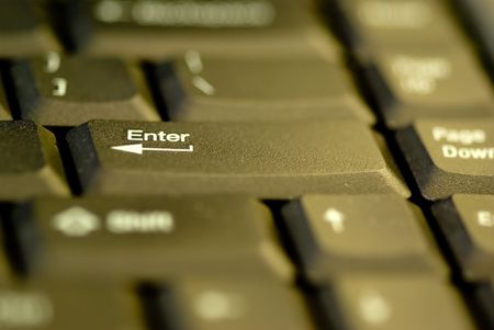 A close up shot of a keyboard, the enter keyの写真素材