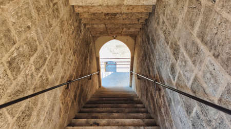 Medieval stairs in the Los Serrano towers of Valenciaのeditorial素材