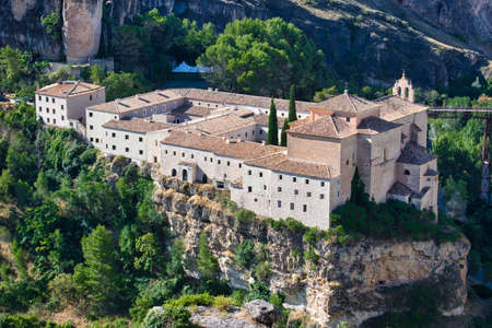 Aerial view of the national parador de turismo de Cuenca, a former 16th century conventのeditorial素材