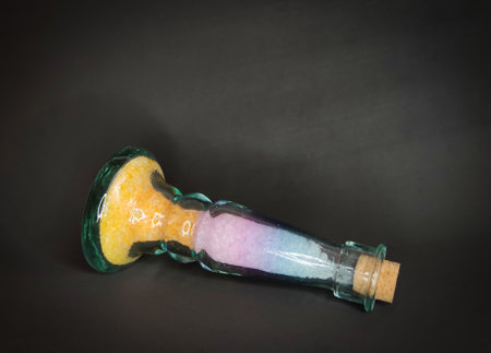 Fallen jar with bath saltsの写真素材