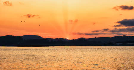 Dusk on the Cantabrian coast, Spain