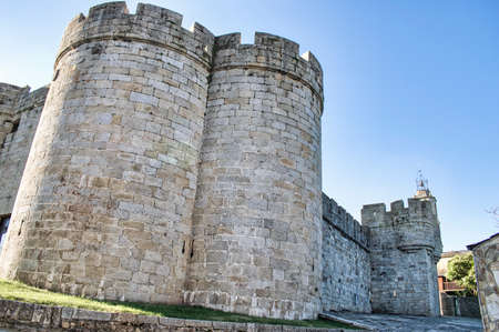 Castle tower medieval 15th century castle of the Counts of Benavente in the town Puebla de Sanabria...