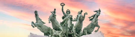 Immortality ahead of time, Quadriga of RÃ©cipon on the balustrade of the great palace of Paris, France-Edit.tifの写真素材