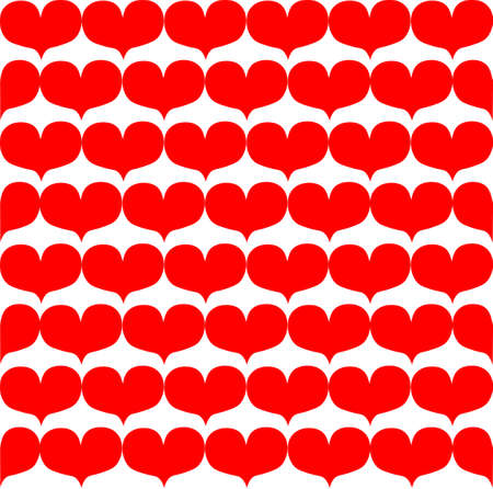 Group of red hearts on infinity transparent white background