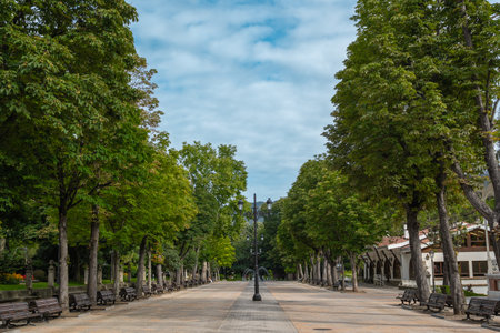 BombÃ© Walk in the San Francisco Gardens in the city of Oviedo, Spainの写真素材