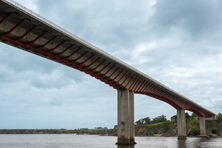 Bottom view of the Dos Santos bridge in the Asturian town of Ribadeo, Spain