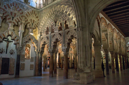 Beautiful Muslim architecture inside the Mosque Cathedral of Cordoba, Spainの写真素材