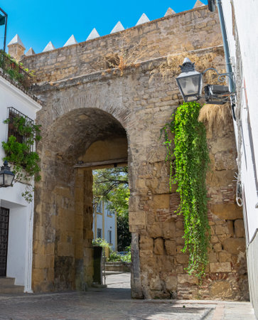 Jewish quarter and Almodovar intramural gate in the city of Cordoba, Spainの写真素材