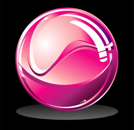 VECTOR Glossy isolated sphere on blackのイラスト素材