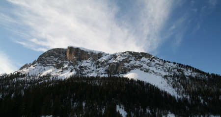 Italian Mountain Background with beautiful skyの写真素材