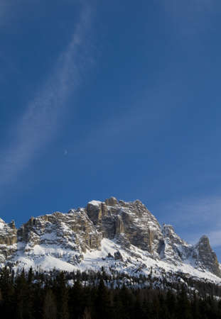 Italian Mountain Background with beautiful skyの写真素材