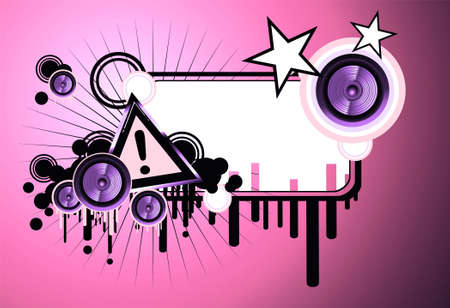 Grunge Danger music frame backgroundの写真素材
