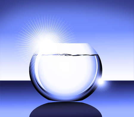 Trasnparent effect fish bowl for little aquariumの写真素材